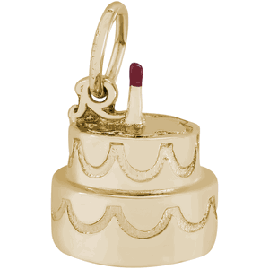 Happy Birthday Cake Charm-10K Gold - 10-8282