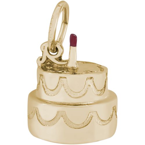 Happy Birthday Cake Charm-Gold Plated - 10-8282