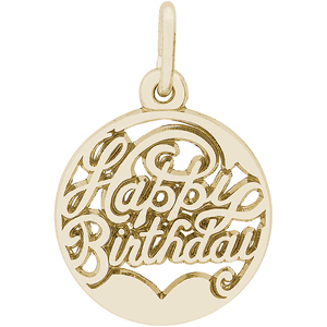 Happy Birthday Charm Gold Plated - 10-3499
