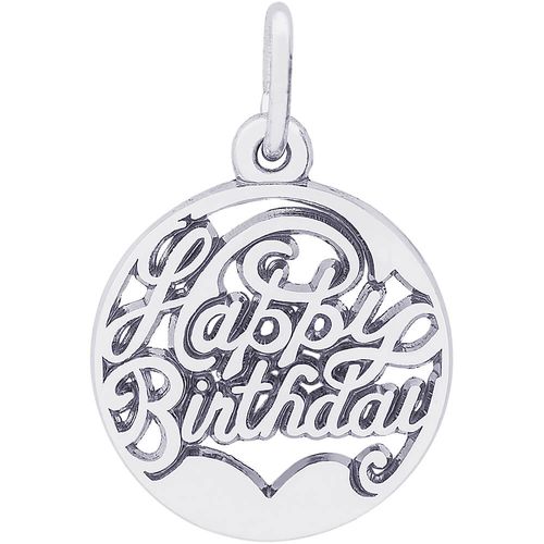 Happy Birthday Charm White Gold - 10-3499