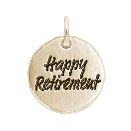 Rembrandt Happy Retirement Charm - Gold Plated - 10-1066-0-GP
