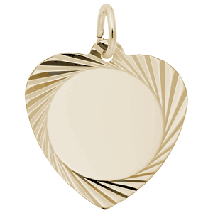 Heart Disc Charm 10K Gold - 10-7910