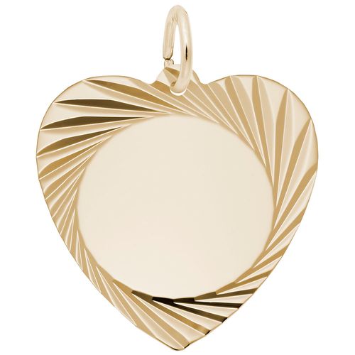 Heart Disc Charm 10K Gold - 10-7911