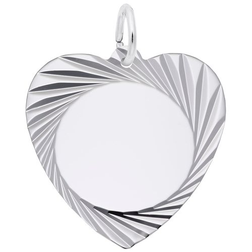 Heart Disc Charm Silver - 10-7911