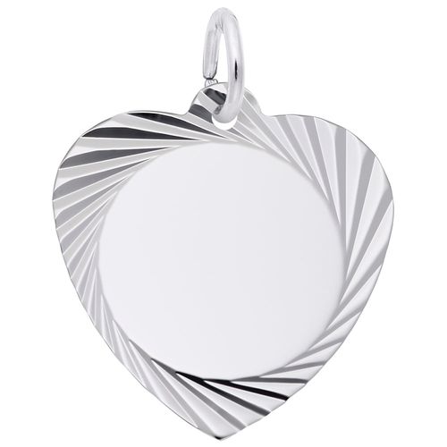 Heart Disc Charm Silver - 10-7910