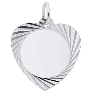 Heart Disc Charm White Gold - 10-7910
