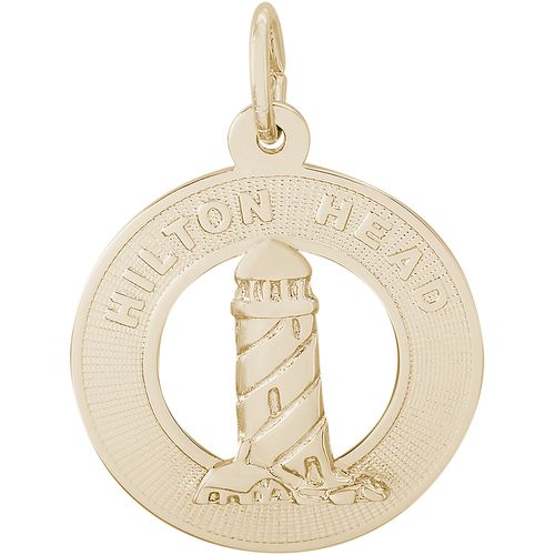 Hilton Head Lighthouse South Carolina Charm Gold Plated - 10-5513