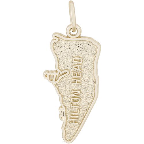 Hilton Head Map Charm 14K Gold - 10-4870