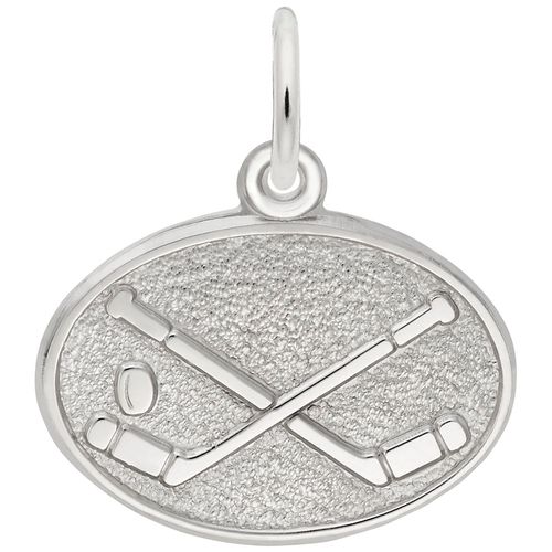 Hockey Disc Charm White Gold - 10-3404
