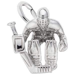 Hockey Goalie Charm Silver - 10-8263