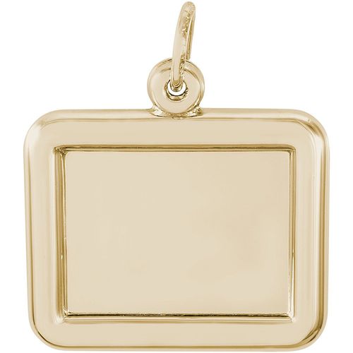 Horizontal Photo Art Rectangle Charm 10K Gold - 10-8617