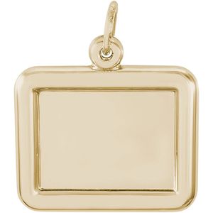 Horizontal Photo Art Rectangle Charm Gold Plated - 10-8617