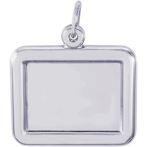 Horizontal Photo Art Rectangle Charm Silver - 10-8617