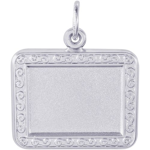 Horizontal Scroll Frame Photo Art Rectangle Charm White Gold - 10-8618