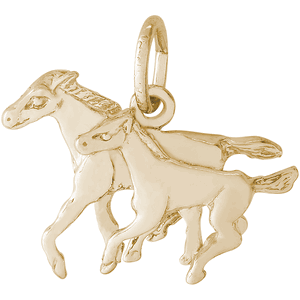 Horse And Colt Charm Gold Plated - 10-1861