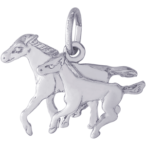 Horse And Colt Charm Silver - 10-1861