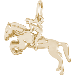 Horse And Rider Charm 14K Gold - 10-8157