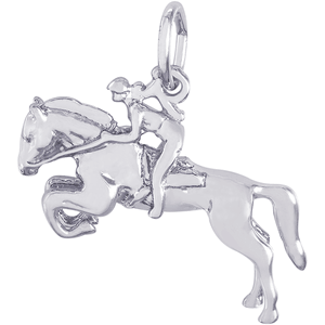 Horse And Rider Charm Silver - 10-8157