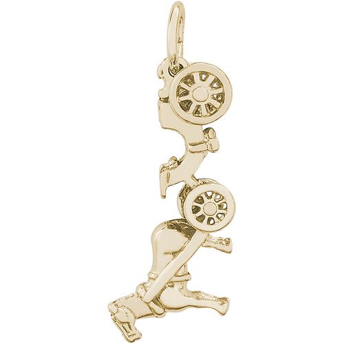 Horse with Carriage Charm 10K Gold - 10-8214