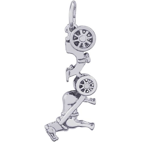 Horse with Carriage Charm Silver - 10-8214