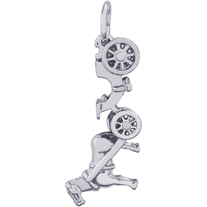 Horse with Carriage Charm White Gold - 10-8214