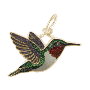 Rembrandt Hummingbird - Painted Charm - 10K Gold - 10-1144-1-10K