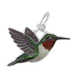 Rembrandt Hummingbird - Painted Charm - Silver - 10-1144-1-SS