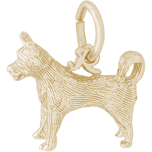 Husky Dog Charm 10K Gold - 10-8203