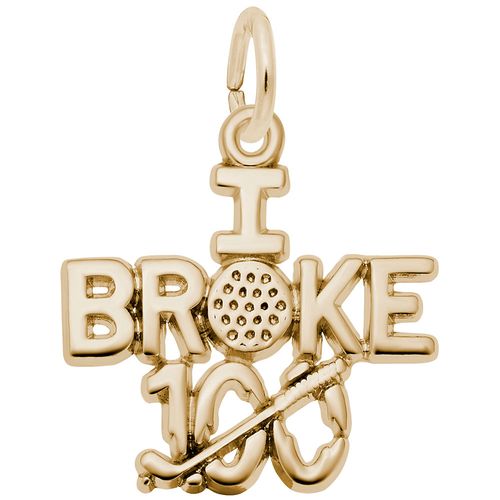 I Broke 100 Golf Charm 14K Gold - 10-6581