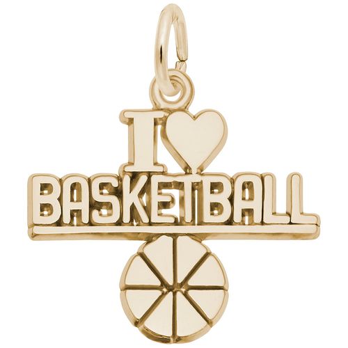 I Love Basketball Charm 14K Gold - 10-6557