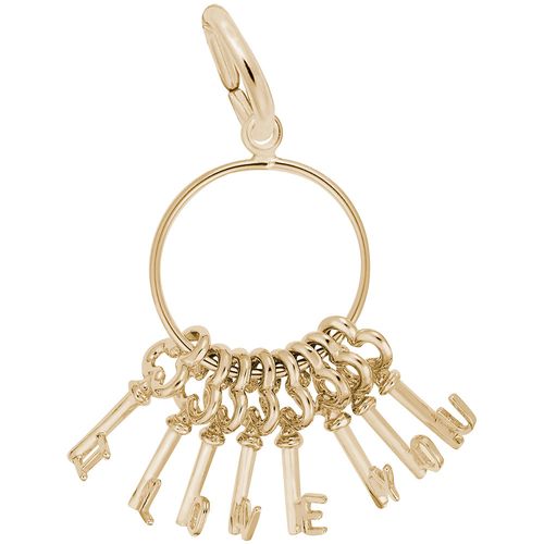 I Love You Keys Charm 14K Gold - 10-2248