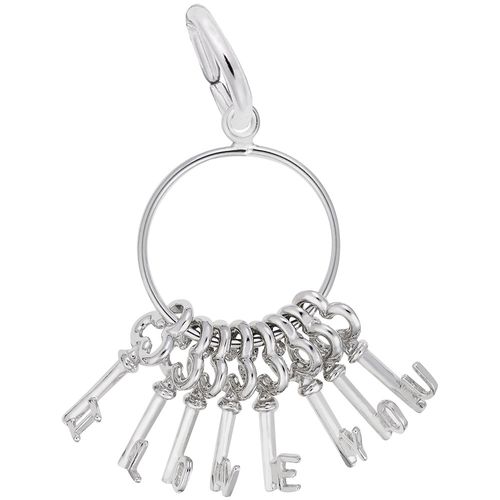 I Love You Keys Charm Silver - 10-2248