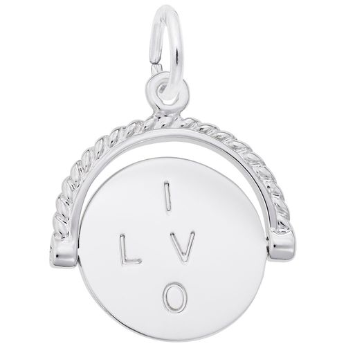 I Love You Spinner Charm White Gold - 10-1161