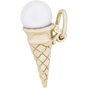 Ice Cream Cone Charm 14K Gold - 10-8141