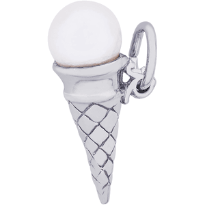 Ice Cream Cone Charm Silver - 10-8141