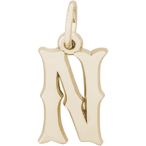 Initial N Charm Gold Plated - 10-4766-14