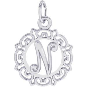 Initial N Charm White Gold - 10-0817-14