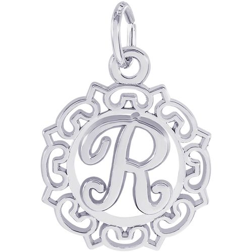 Initial R Charm White Gold - 10-0817-18