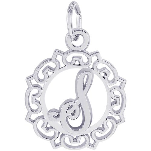 Initial S Charm White Gold - 10-0817-19
