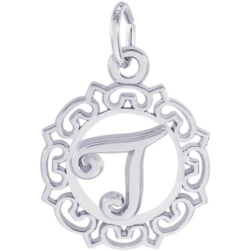 Initial T Charm White Gold - 10-0817-20