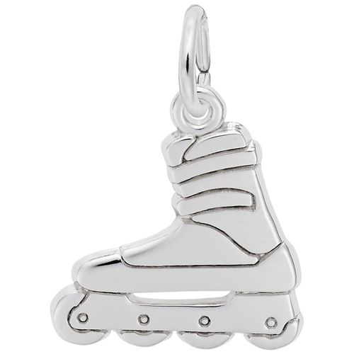 Inline Skate Charm White Gold - 10-6578