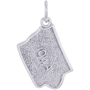 Iowa Map Charm Silver - 10-3419