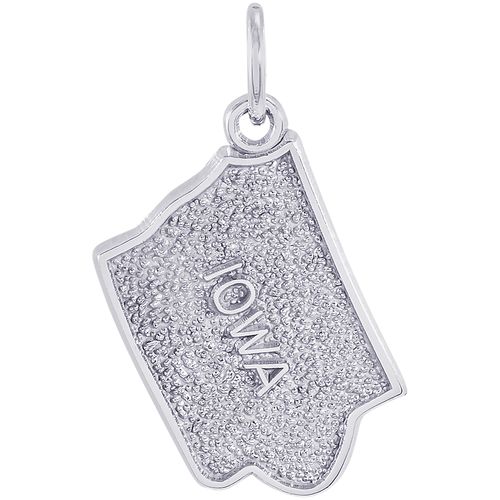 Iowa Map Charm White Gold - 10-3419