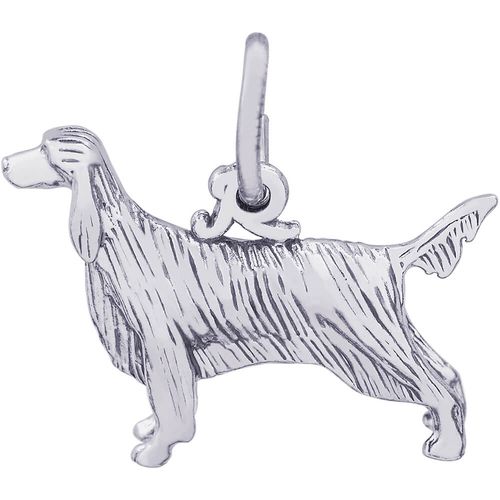 Irish Setter Dog Charm White Gold - 10-8223