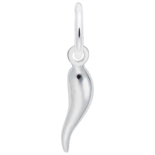 Italian Horn Charm White Gold - 10-6044