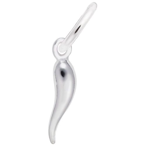 Italian Horn Charm White Gold - 10-1327