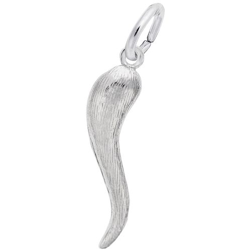 Italian Horn Charm White Gold - 10-3726