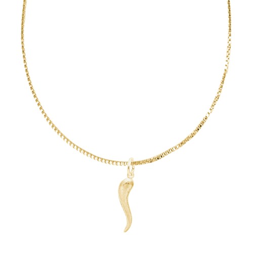 Rembrandt Italian Horn Necklace Set 14k Gold - 29-3726-04-016-16-14k