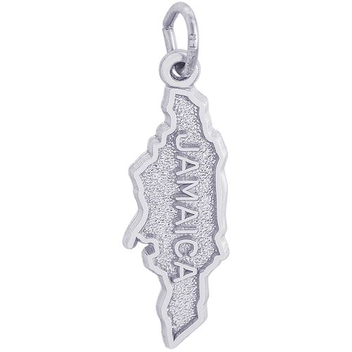 Jamaica Map Charm White Gold - 10-6368
