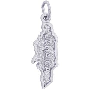Jamaica Map Charm White Gold - 10-6368